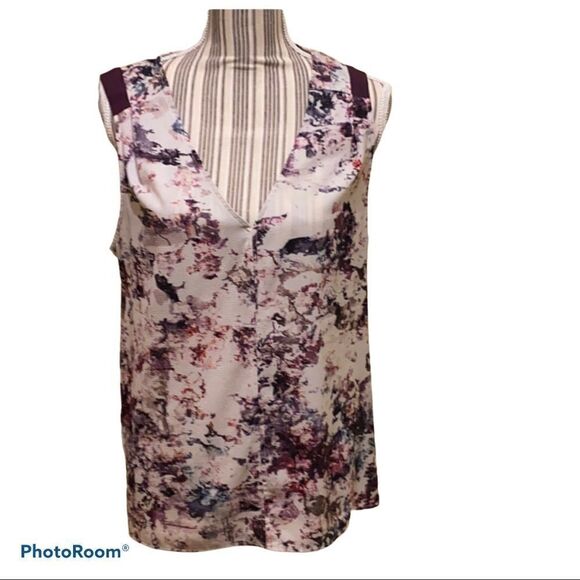 Matty M Floral Tank. Purple shades. Medium - Picture 1 of 5